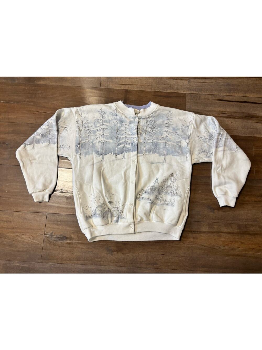 Vintage Artisans Snow Bunny AOP Wrap Around Print Medium Sweatshirt 90s Scene